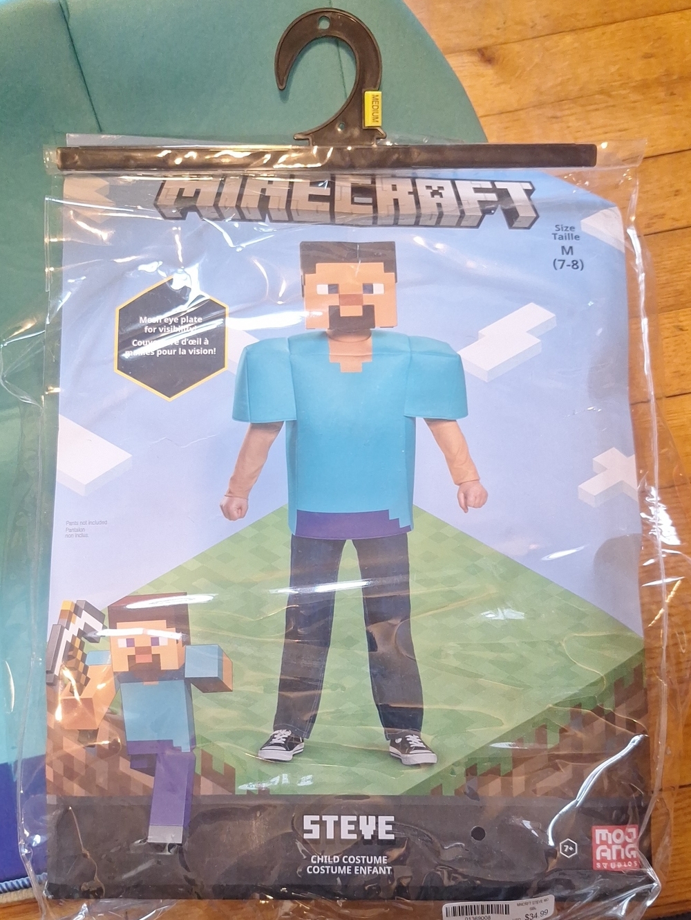 MOJANG Steve Kids Costume-No MASK-SIZE M 7/8
